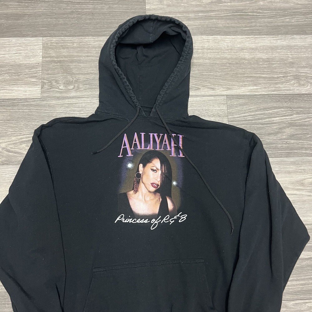 Aaliyah Hoodie Sweatshirt Small Black HipHop R&B Rap Tour Concert Female Artist